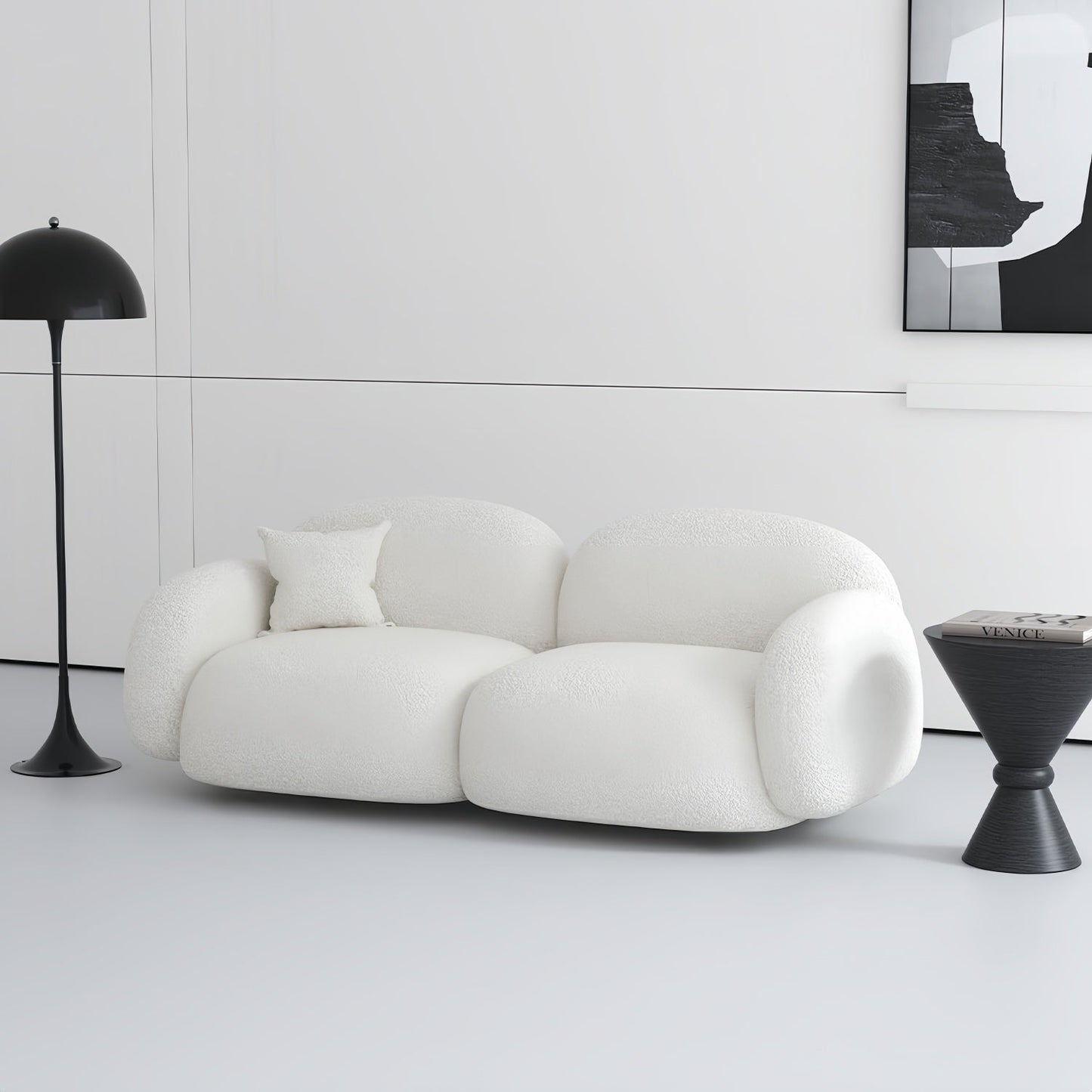 ABC HOME Sofa with Wood & White