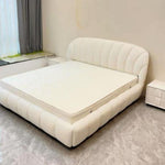 Load image into Gallery viewer, ABC Home Light Luxury Fleece Fabric Wrap Bed Frame for Bedroom Without Mattress
