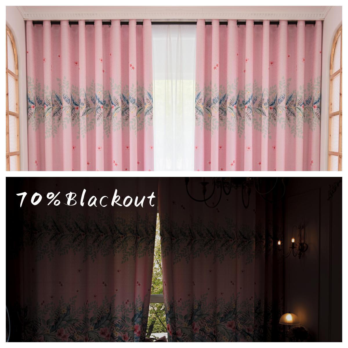 2 Panels 60% Blackout Colorful Flowers Floral Curtains for Living Room Thermal Insulated Bedroom Darkening Drapes for Basics Room Window