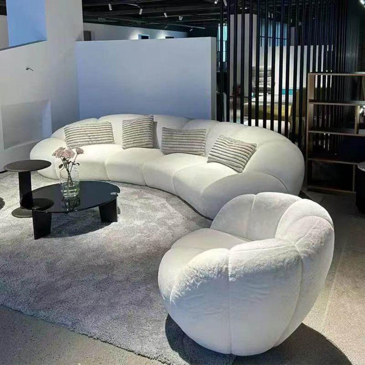 ABC HOME Sofa with Wood & White