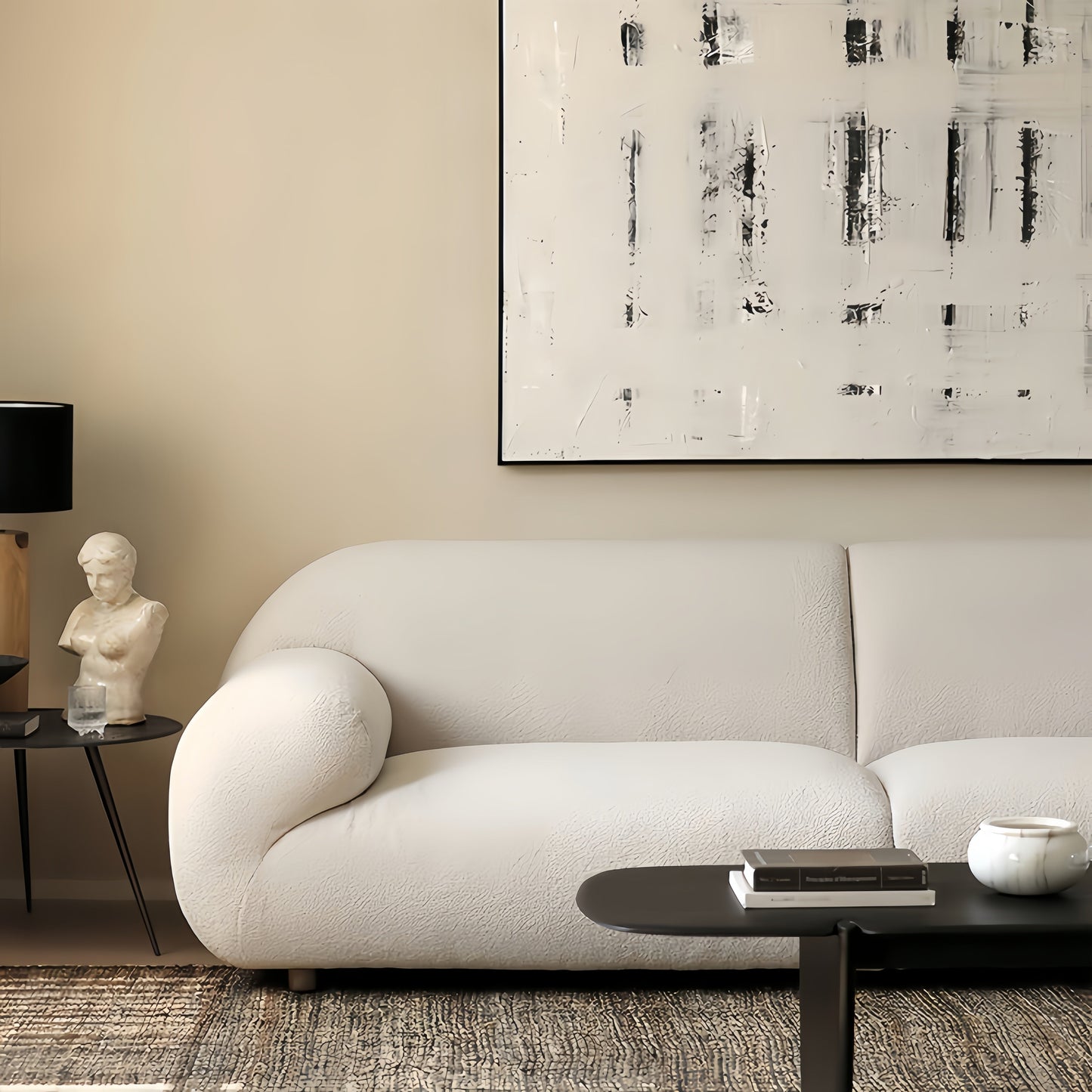 ABC Home Fleece Fabric Overstuffed Multifunction Cloud shaped Sofa Chair set for Livingroom Office