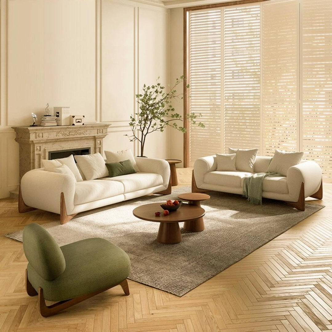 ABC Home Fleece Fabric Overstuffed Multifunction Sofa set for Livingroom Office