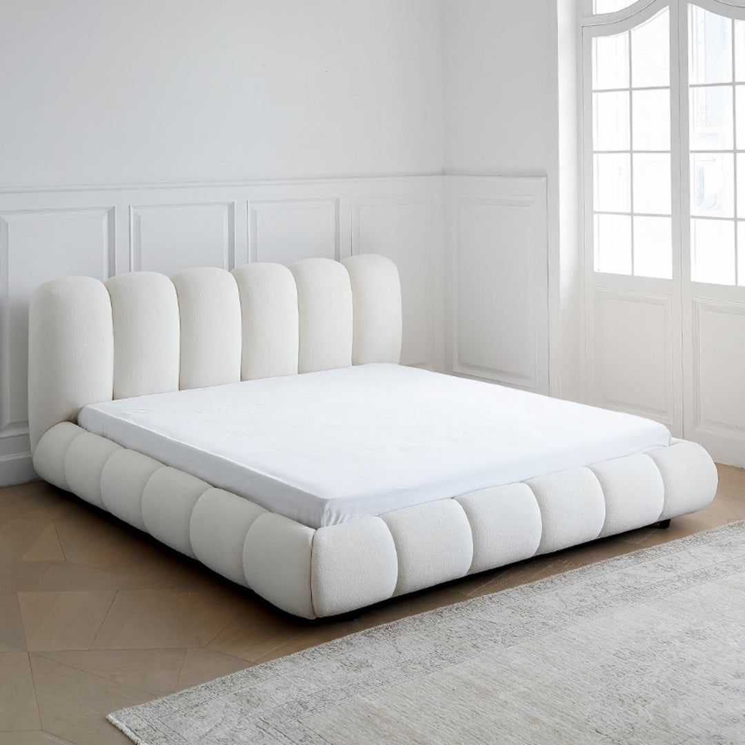 ABC Home Bed Frame Modern Velvet King Queen Size for bedroom Without Mattress