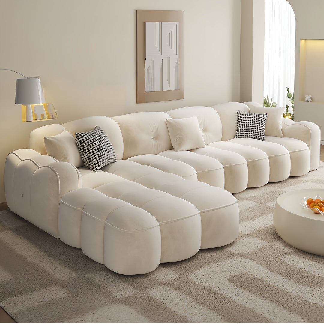 ABC Home Fleece Fabric Overstuffed Multifunction Sofa set for Livingroom Office