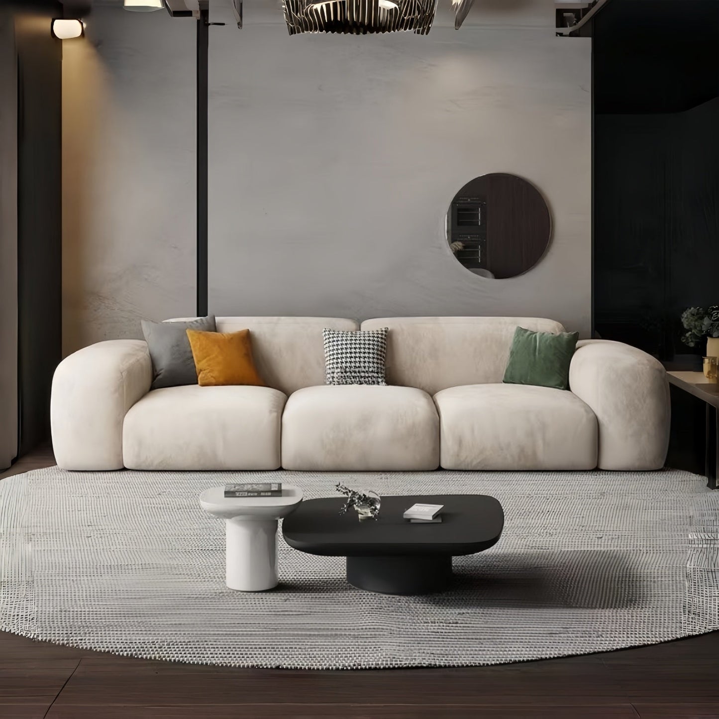ABC HOME Wood Beige Sectional Sofa | Contemporary Style