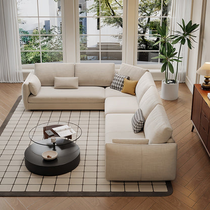 ABC HOME Sofa with Wood & White