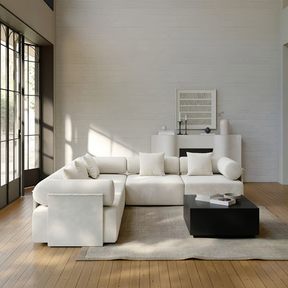 ABC HOME Wood White Natural Sofa | Contemporary Style