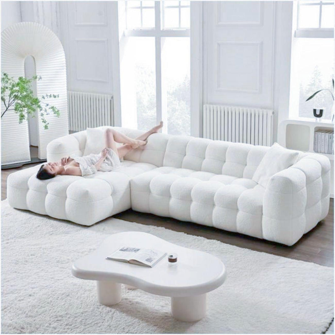 AAH Home Fleece Fabric Overstuffed Multifunction Cloud L-shaped Sofa Chair set for Livingroom Office AAH HOME