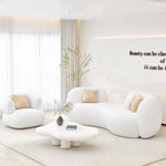 Load image into Gallery viewer, AAH Home Fleece Fabric Overstuffed Multifunction Arc-shaped Sofa set for Livingroom Office AAH HOME
