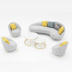 Load image into Gallery viewer, AAH Home Dutch Velvet Fabric Arc-shaped Sofa set for Livingroom Office AAH HOME
