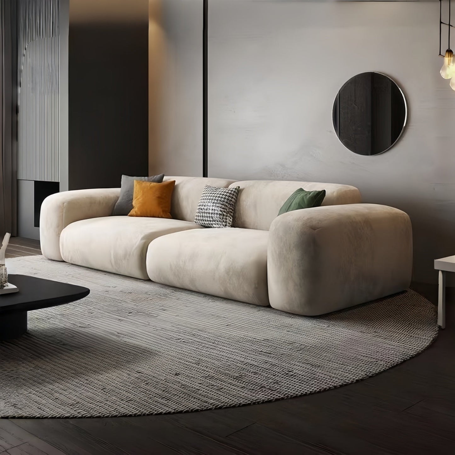 ABC HOME Wood Beige Sectional Sofa | Contemporary Style