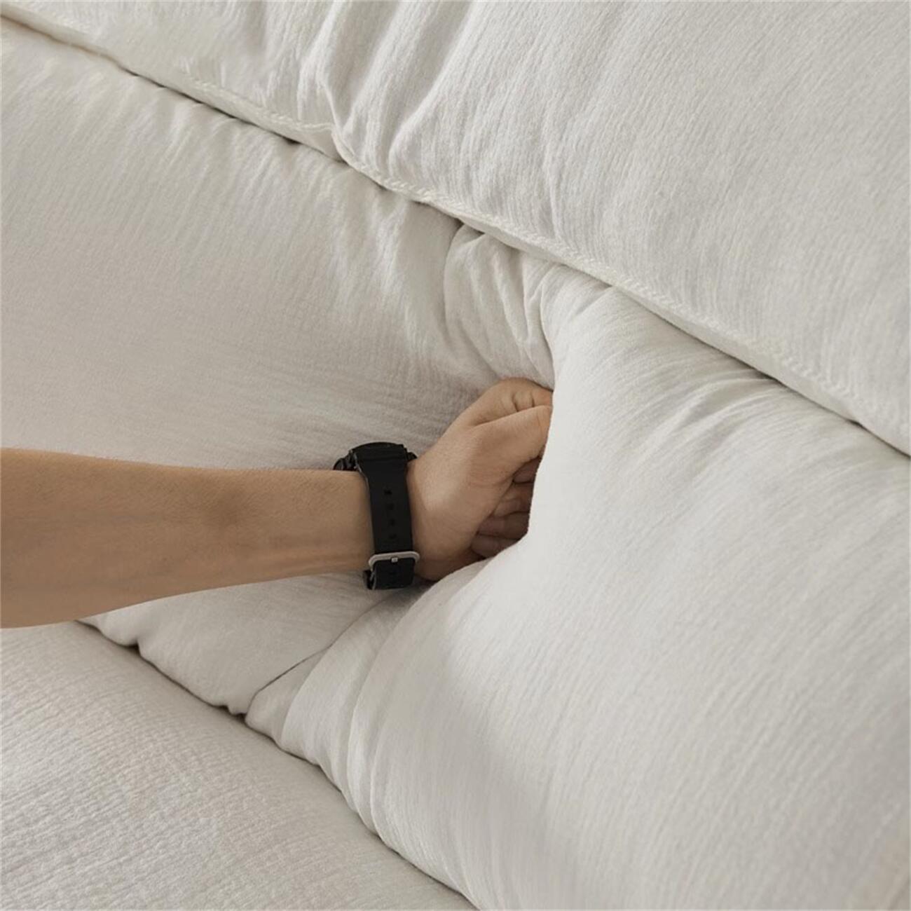 ABC Home Light Luxury Linen Cotton  Fabric Cloud Shaped Sofa set for Livingroom