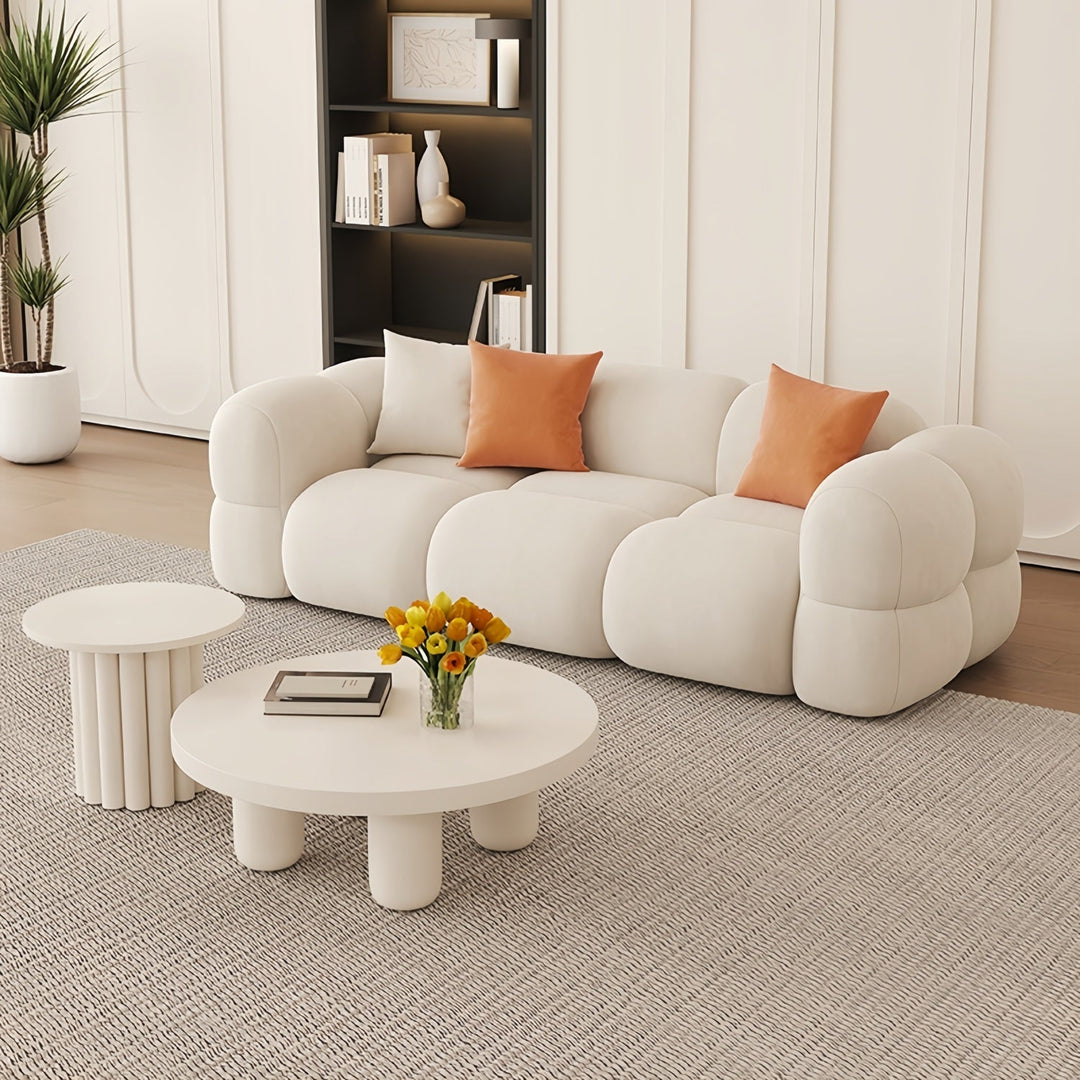 ABC Home Light Luxury Fabric Cloud Shaped Sofa set for Livingroom