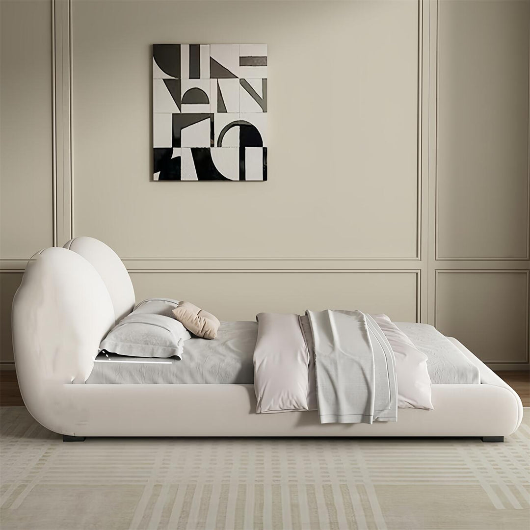 ABC Home Bed Frame Modern Velvet King Queen Size for bedroom Without Mattress