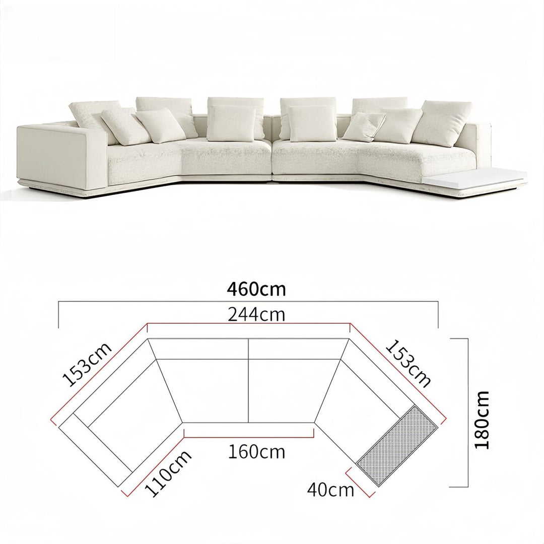 ABC Home Light Luxury Linen Cotton  Fabric Cloud Shaped Sofa set for Livingroom