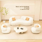Load image into Gallery viewer, AAH Home Fleece Fabric Overstuffed Multifunction Arc-shaped Sofa set for Livingroom Office AAH HOME
