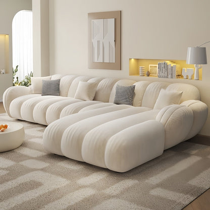 ABC HOME Wood Beige Sectional Sofa | Contemporary Style