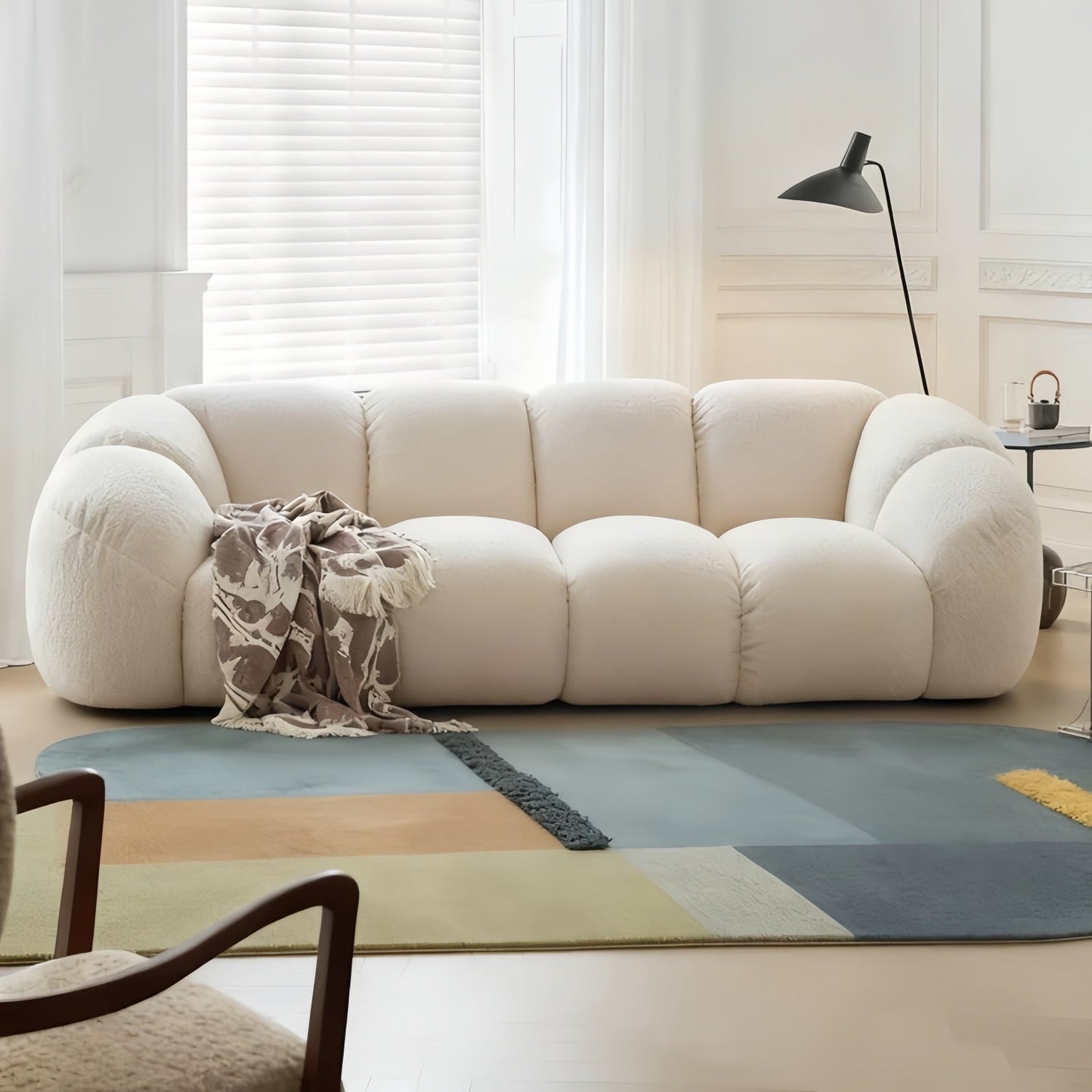 ABC HOME Wood White Cloud Sofa Collection