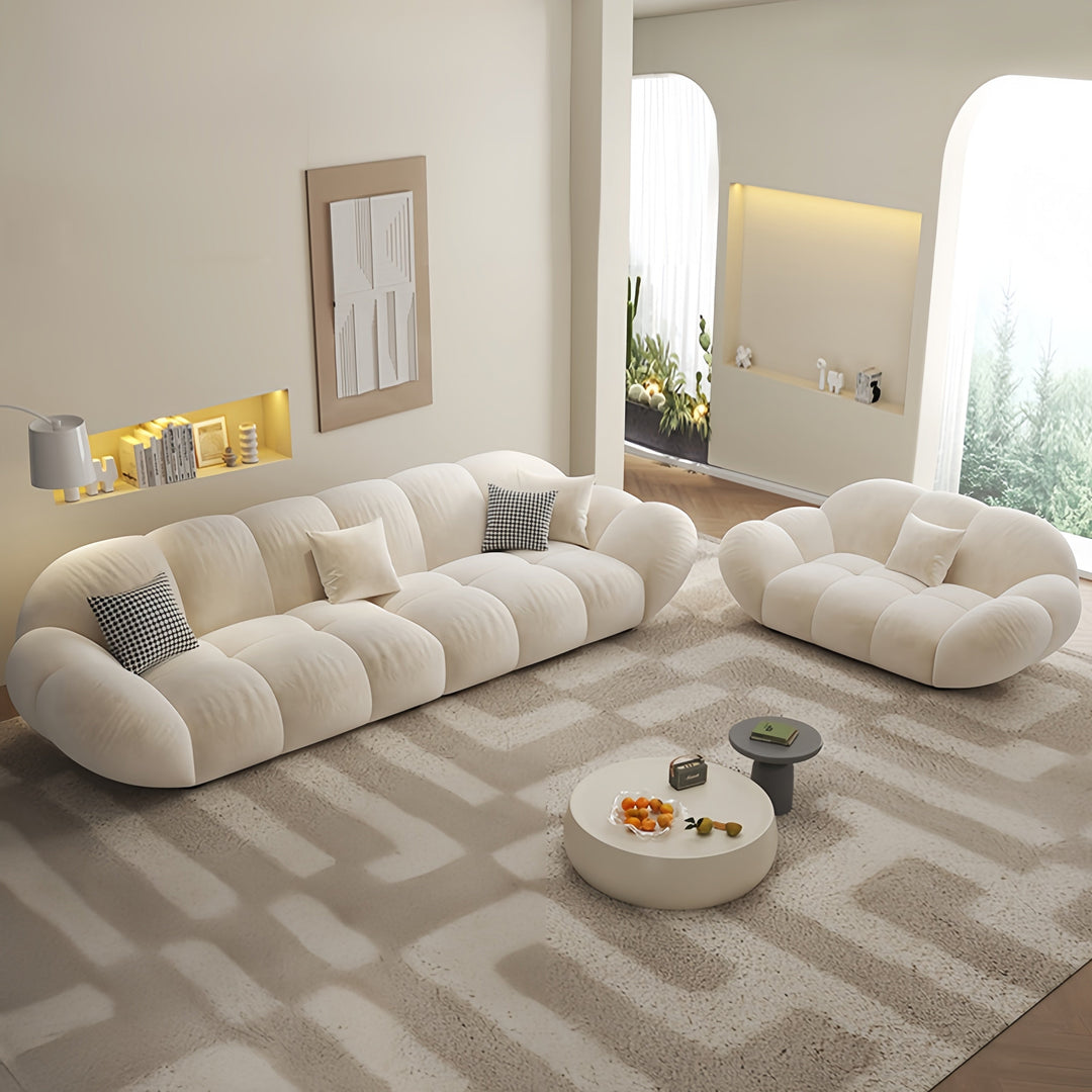 ABC Home Light Luxury Fabric Cloud Shaped Sofa set for Livingroom