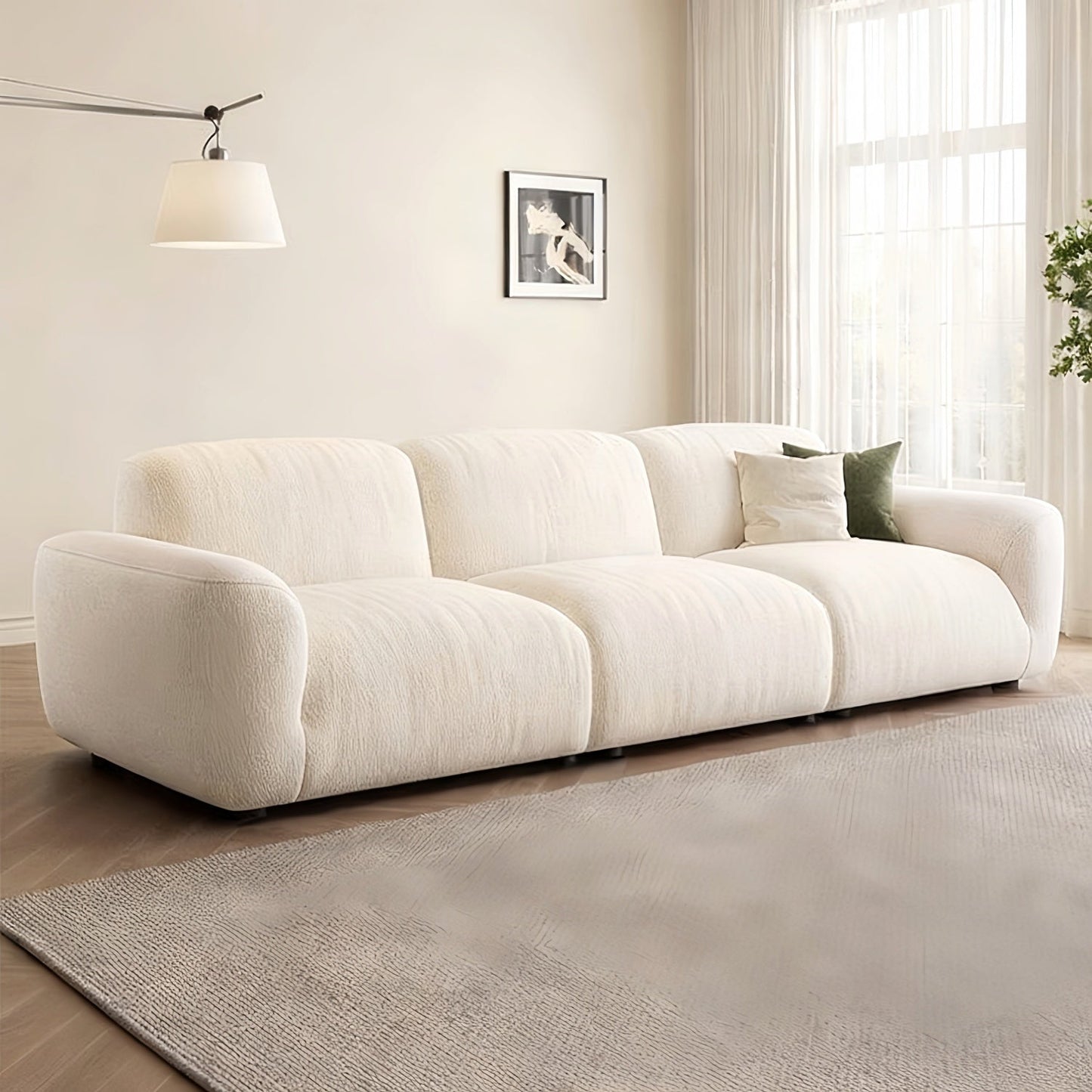 ABC HOME Wood White Cloud Sofa | Contemporary Style