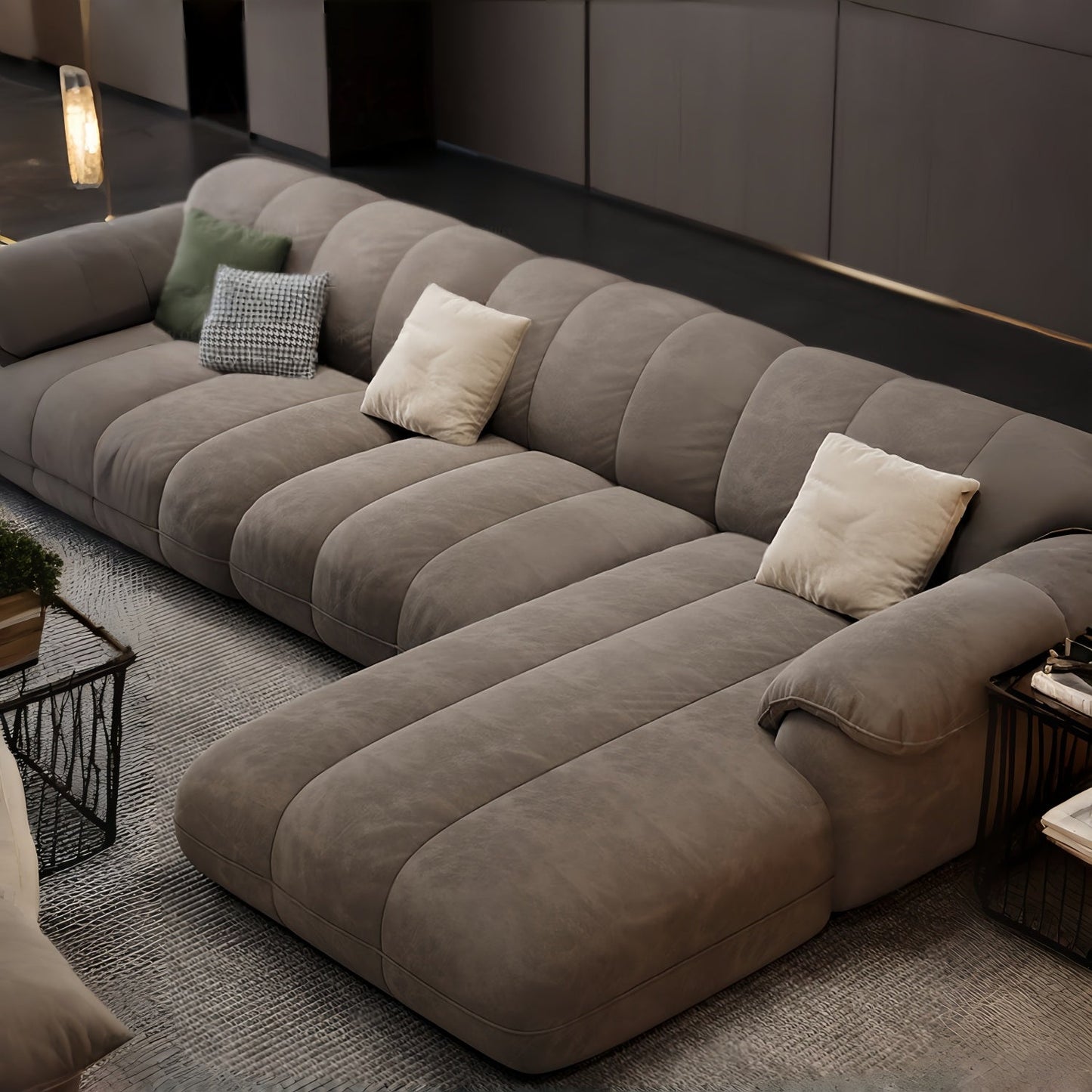 ABC HOME Wood Beige Sectional Sofa Collection