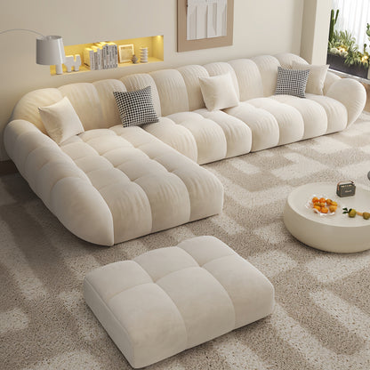 ABC Home Fleece Fabric Overstuffed Multifunction Sofa set for Livingroom Office