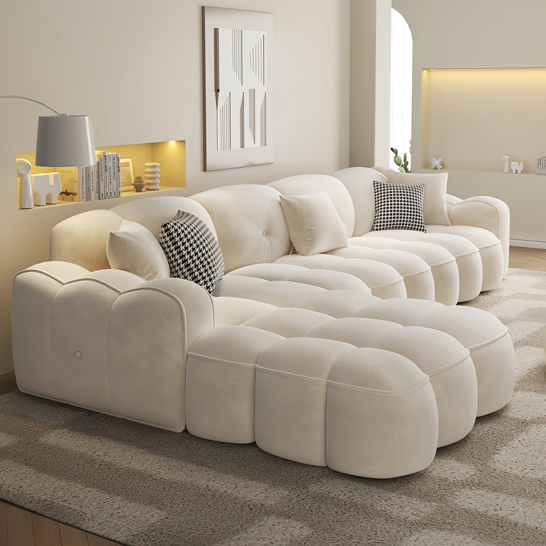 ABC Home Fleece Fabric Overstuffed Multifunction Sofa set for Livingroom Office