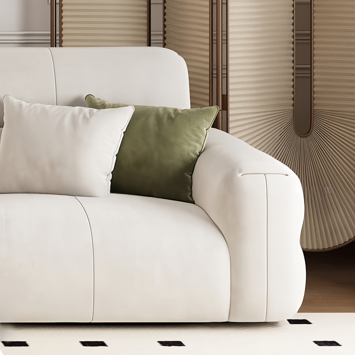 ABC HOME Wood Beige Sectional Sofa | Contemporary Style