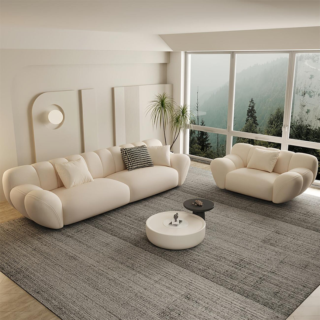 ABC Home Light Luxury Fabric Cloud Shaped Sofa set for Livingroom