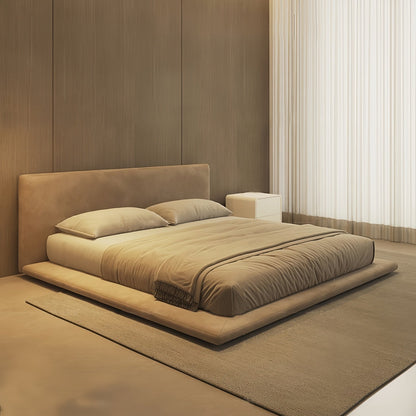 ABC HOME Bed: Linen Wood Beige