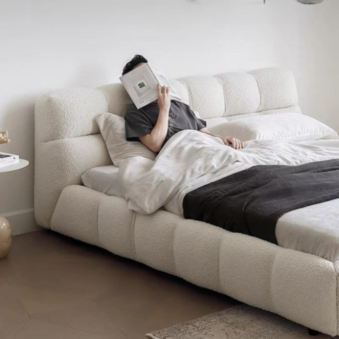 AAH Home Bed Frame Modern Velvet King Queen Size for bedroom Without Mattress AAH HOME