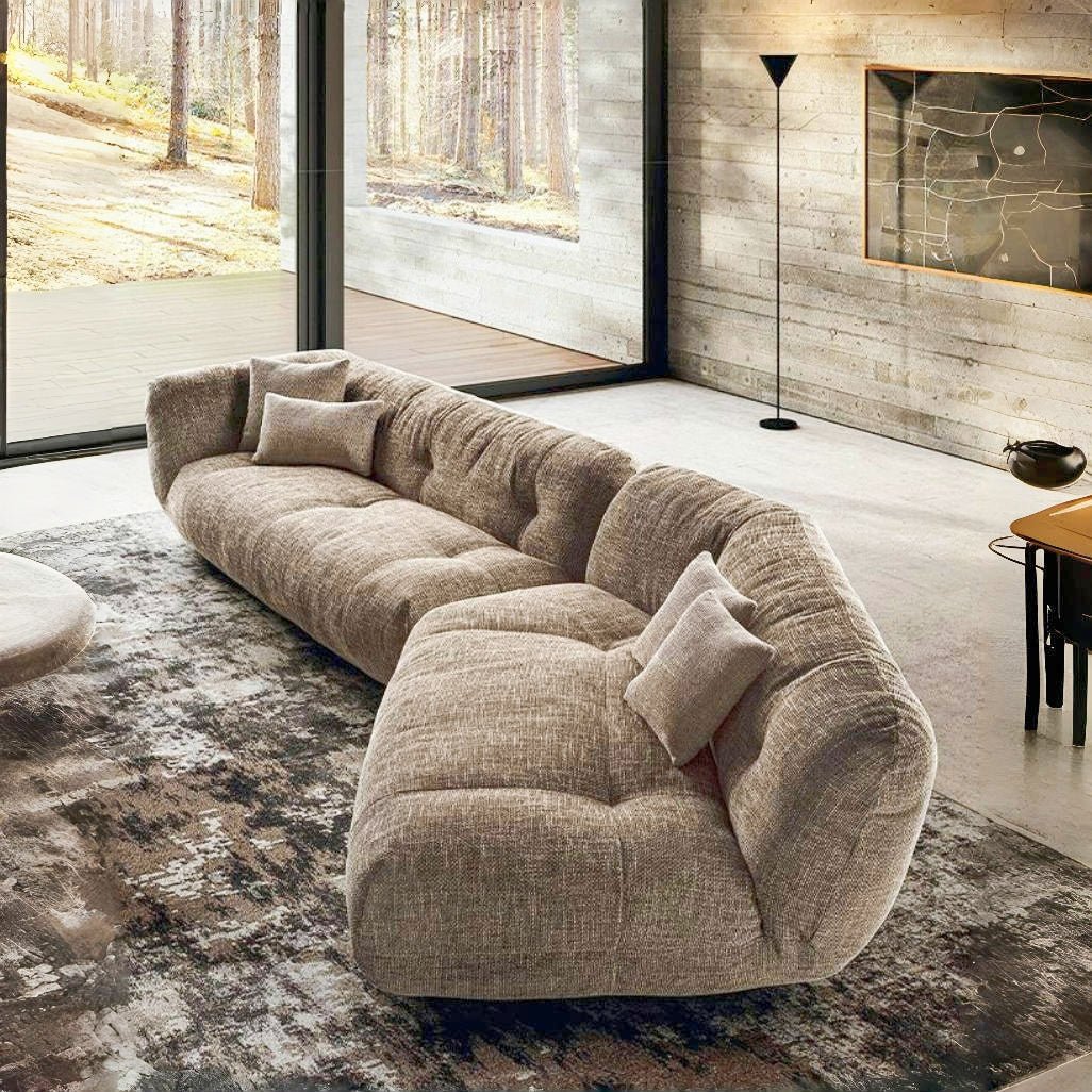 ABC Home Fleece Fabric Overstuffed Multifunction Sofa set for Livingroom Office
