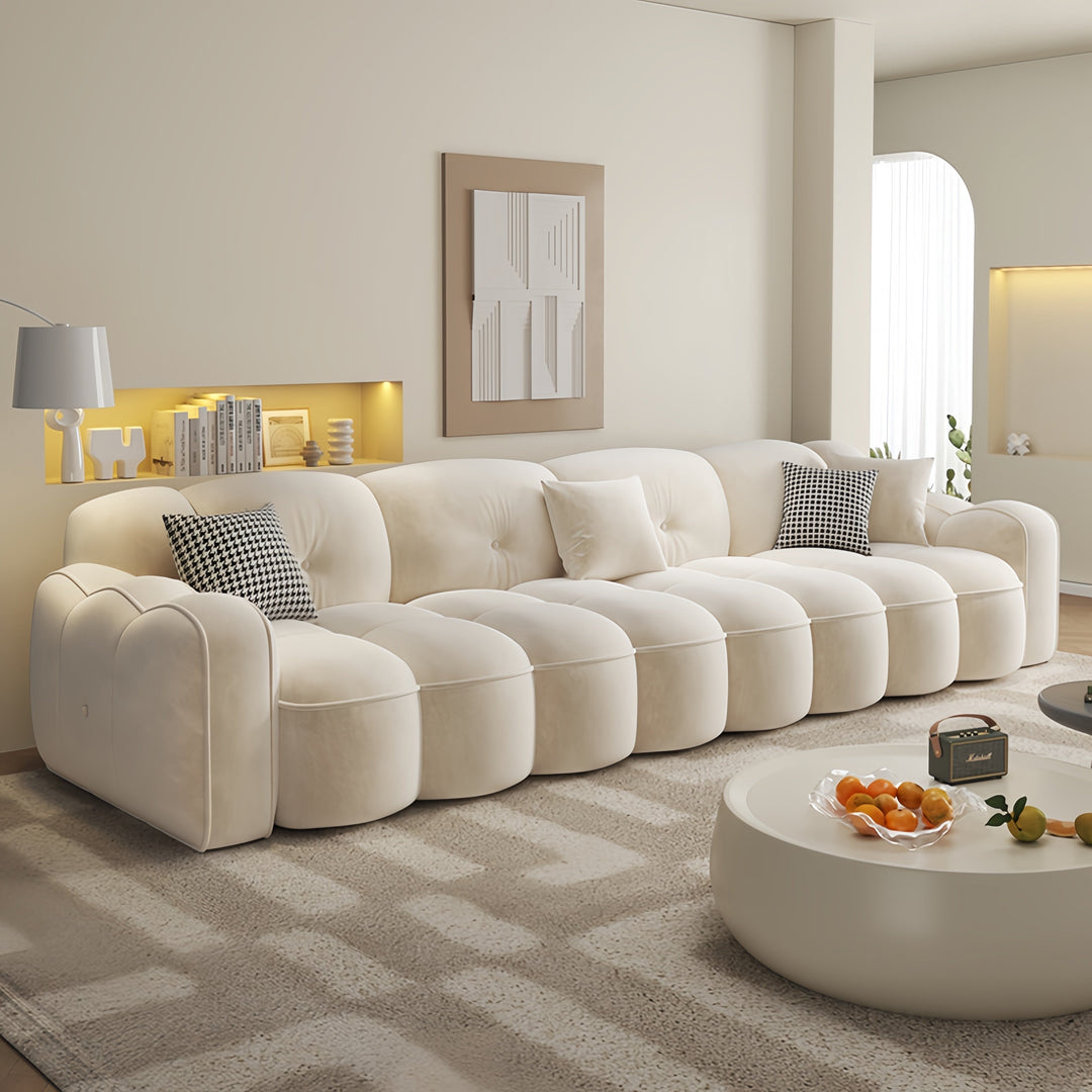 ABC Home Light Luxury Fabric Cloud Shaped Sofa set for Livingroom