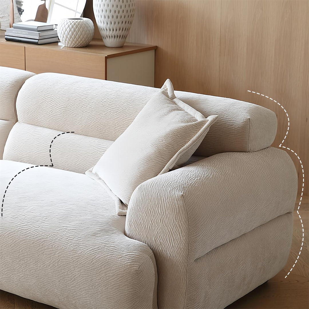 ABC Home Light Luxury Fabric Cloud Shaped Sofa set for Livingroom