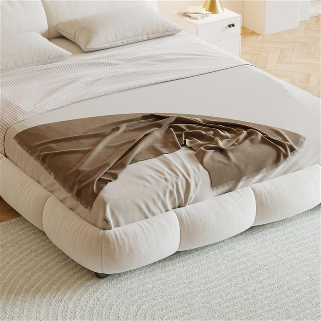 ABC Home Bed Frame Modern Velvet King Queen Size for bedroom Without Mattress