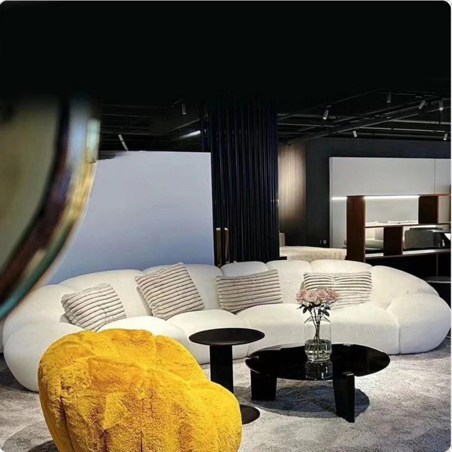 ABC HOME Sofa with Wood & White