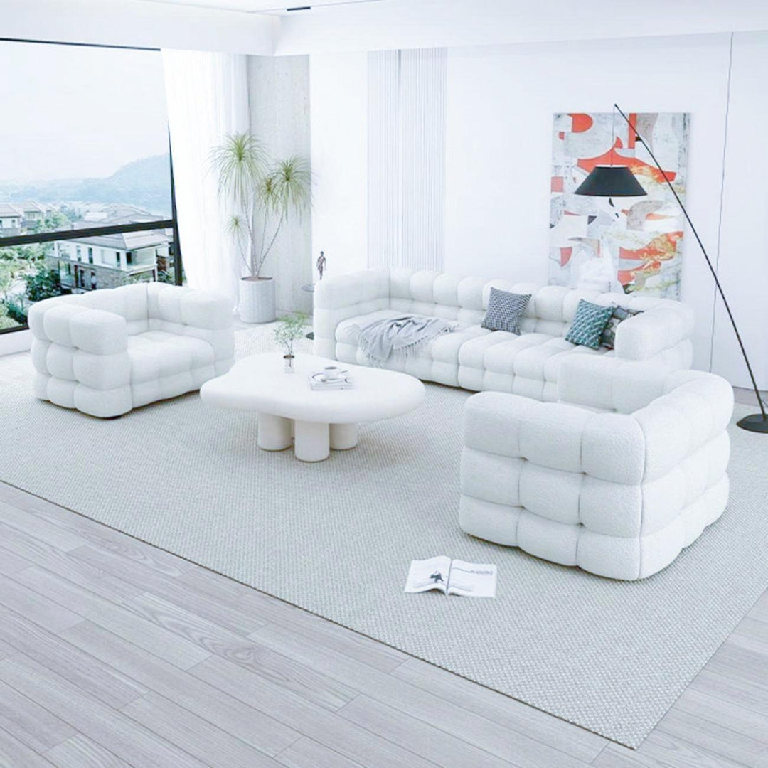 AAH Home Fleece Fabric Overstuffed Multifunction Cloud L-shaped Sofa Chair set for Livingroom Office AAH HOME