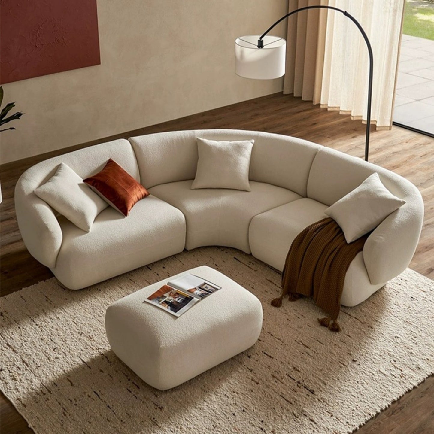 ABC HOME Wood White Modular Sofa Collection