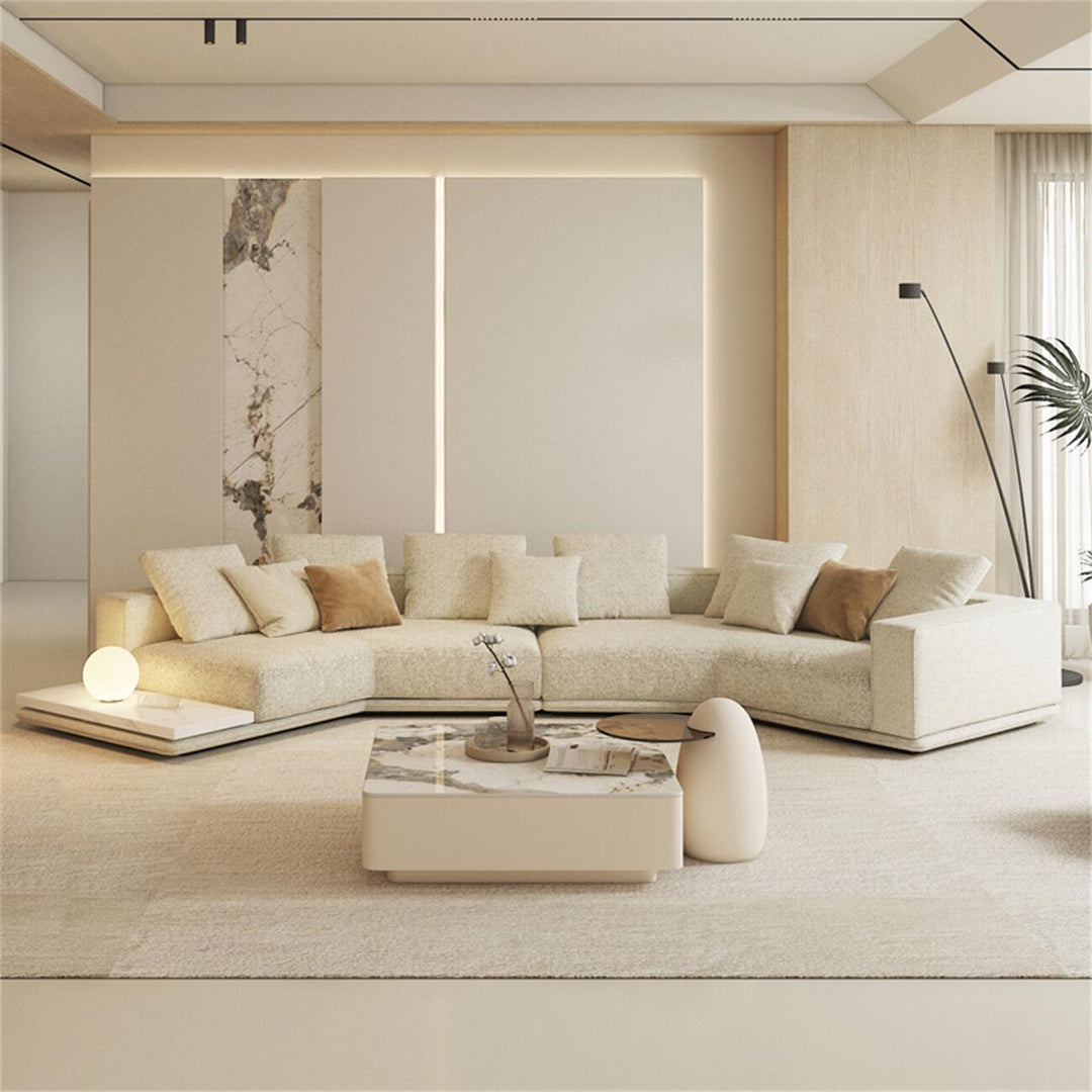 ABC Home Light Luxury Linen Cotton  Fabric Cloud Shaped Sofa set for Livingroom
