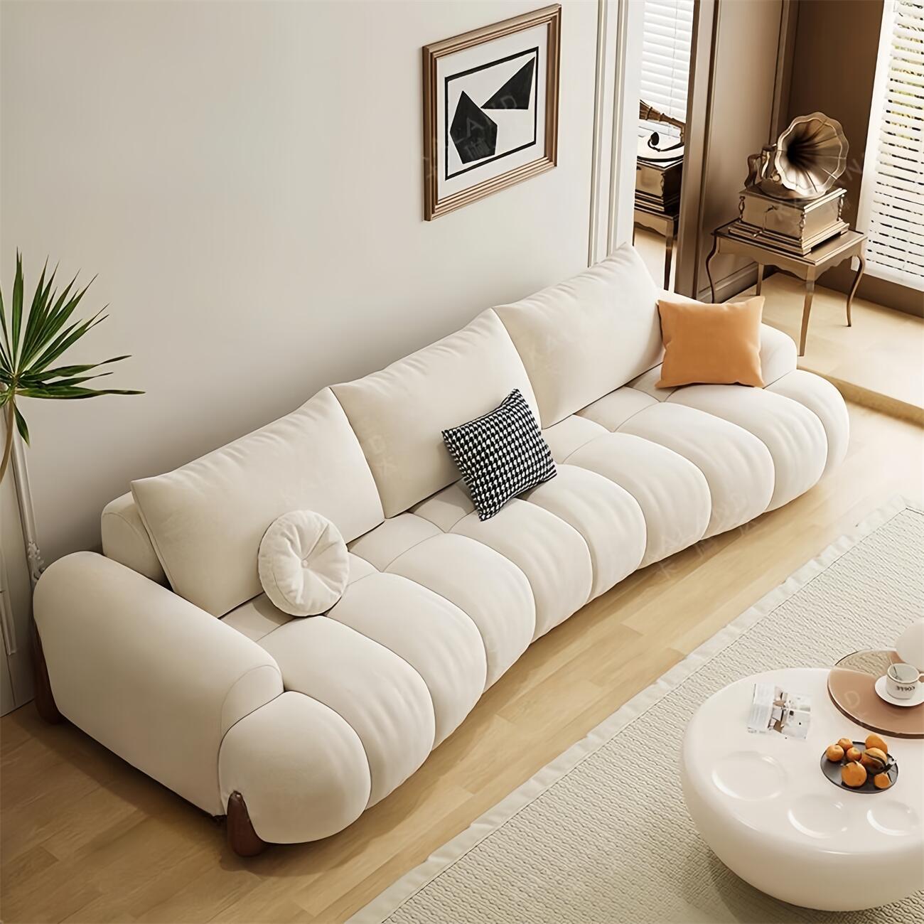 ABC Home Light Luxury Fabric Cloud Shaped Sofa set for Livingroom