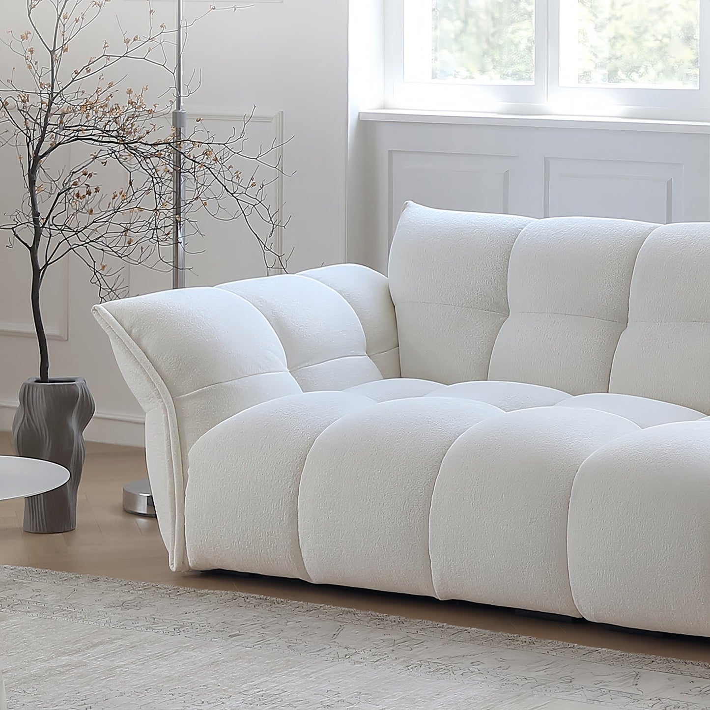 ABC HOME Wood White Cloud Sofa | Contemporary Style