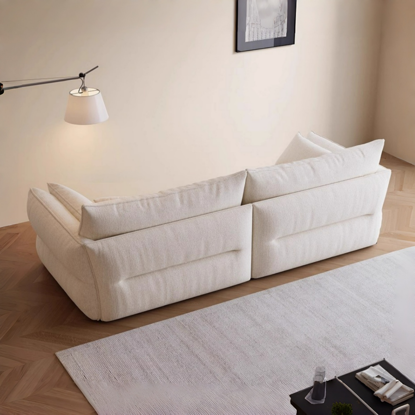 ABC HOME Wood White Cloud Sofa | Contemporary Style