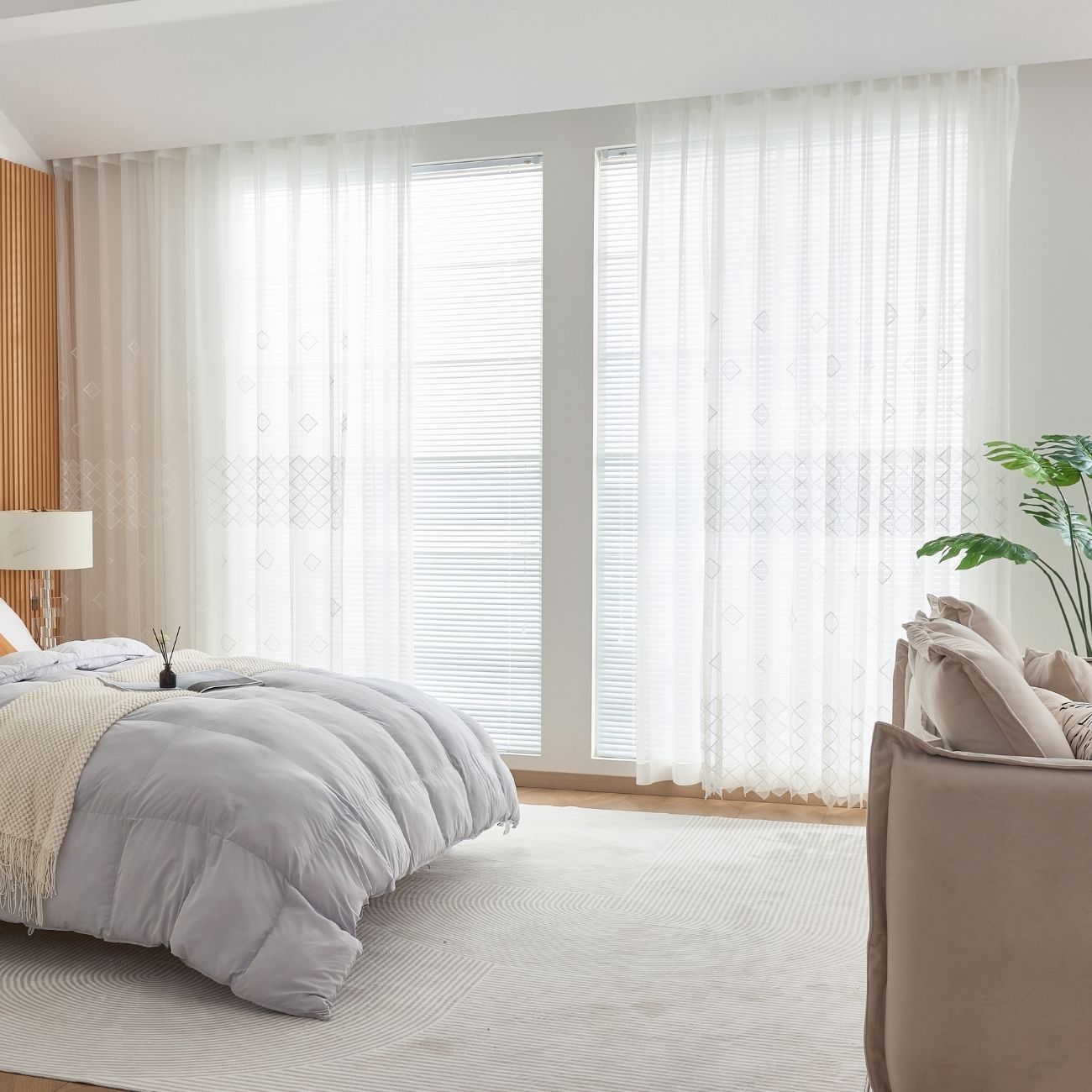 ABC HOME Curtains: 2 Panels Sheer Color Chiffon Tulle Light Window Textile Curtains Drapes for