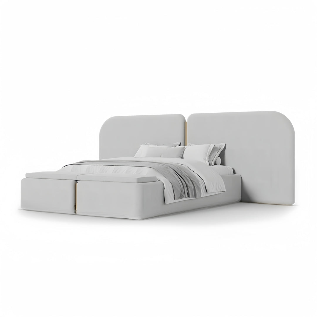 ABC Home Bed Frame Modern Velvet King Queen Size for bedroom Without Mattress