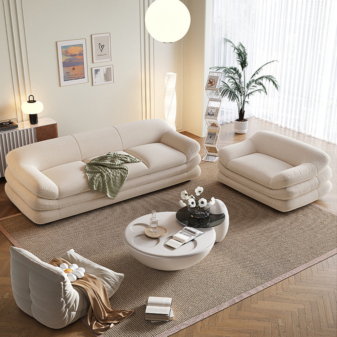 ABC Home Light Luxury Fabric Cloud Shaped Sofa set for Livingroom