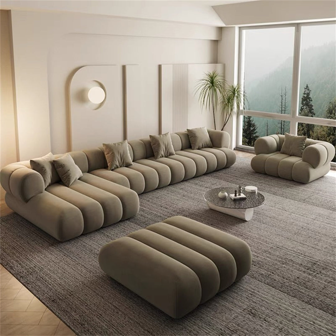 ABC Home Fleece Fabric Overstuffed Multifunction Sofa set for Livingroom Office