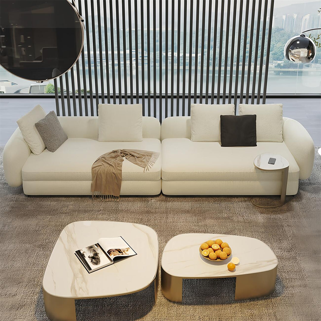 ABC Home Fleece Fabric Overstuffed Multifunction Sofa set for Livingroom Office