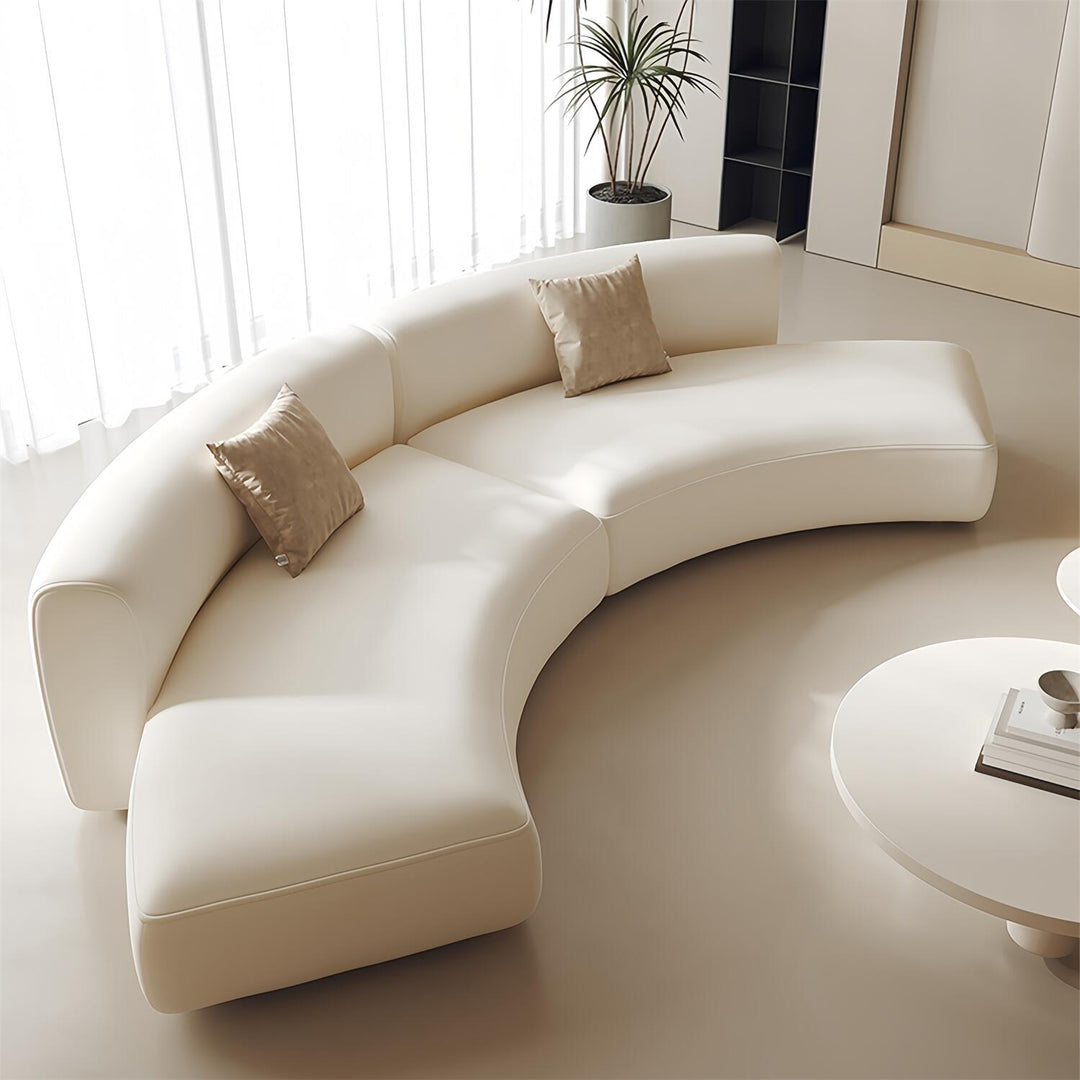 ABC Home Light Luxury Linen Cotton  Fabric Cloud Shaped Sofa set for Livingroom