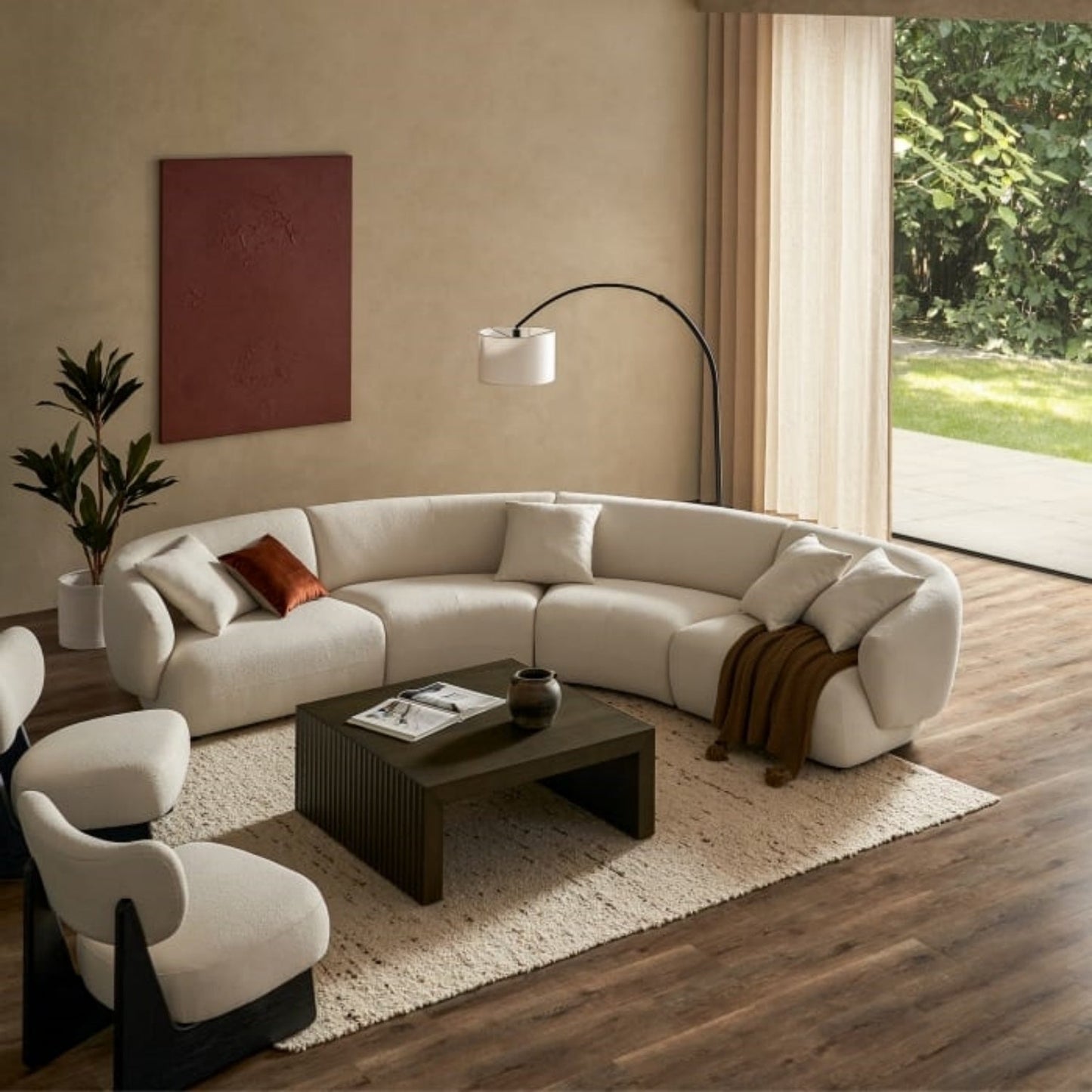 ABC HOME Wood White Modular Sofa Collection