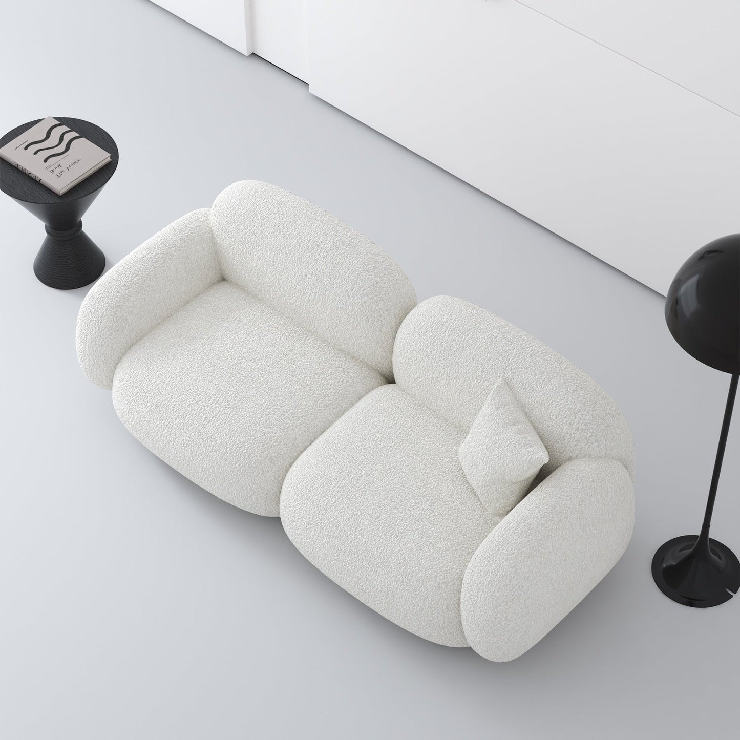 ABC HOME Sofa with Wood & White